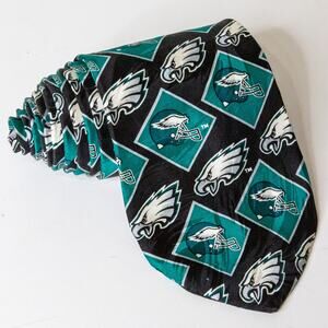 Vtg Philadelphia Eagles Neck Tie Ralph Marlin Silk 1996 RM Sport NFL 56"L 3 3/4W